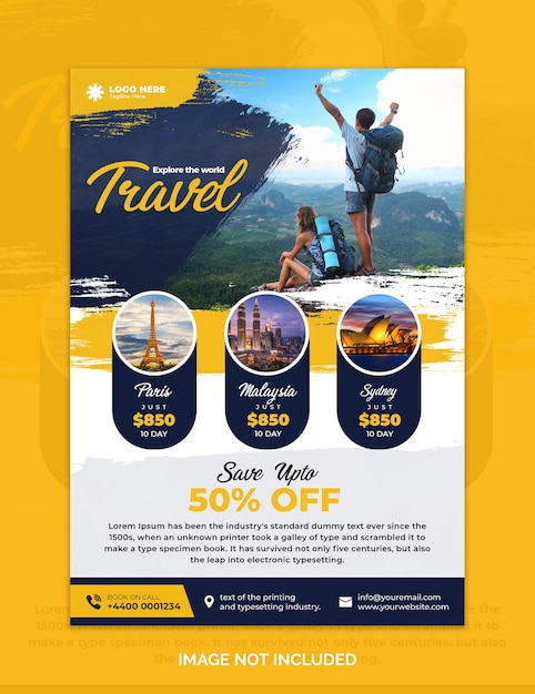 Travel sale flyer design Premium Psd