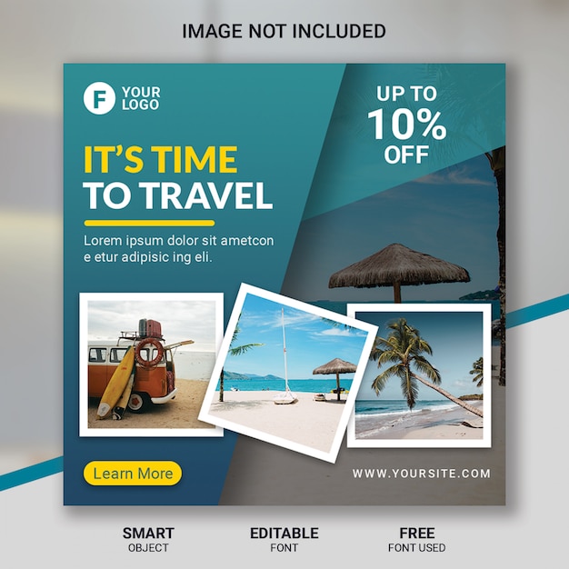 Travel tour social media post template | Premium PSD File