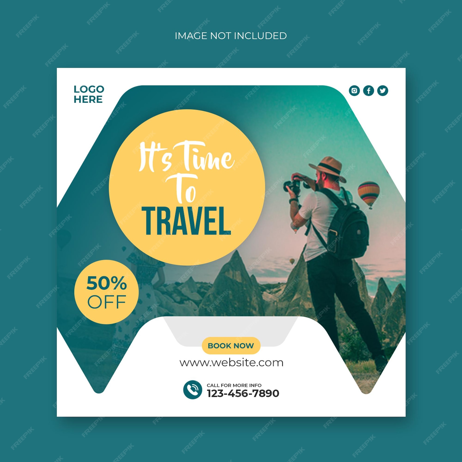 Premium PSD | Travel tour social media post and web banner template