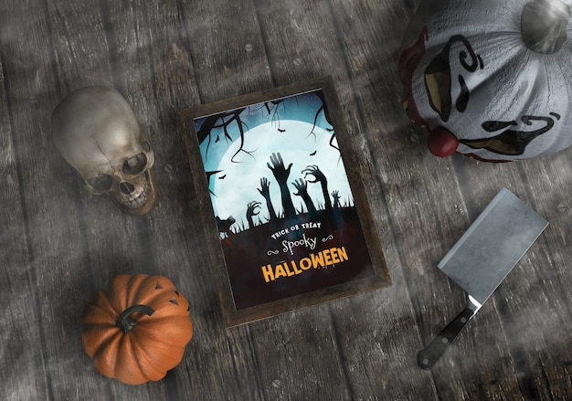 Download Trick or treat spooky halloween frame mock-up PSD file ...