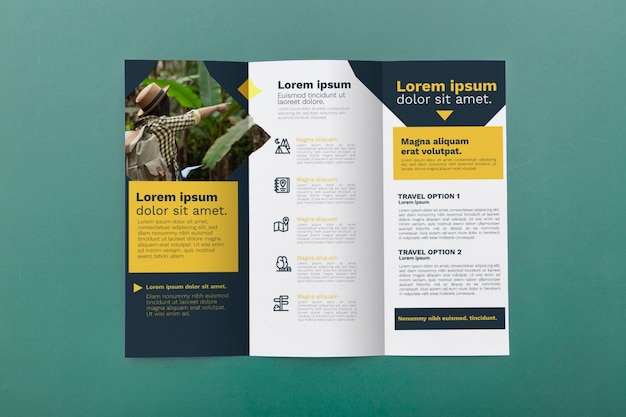 Trifold brochure concept mock-up Free Psd