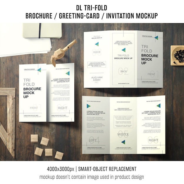 Download Trifold brochure or invitation mockup still life concept ... PSD Mockup Templates