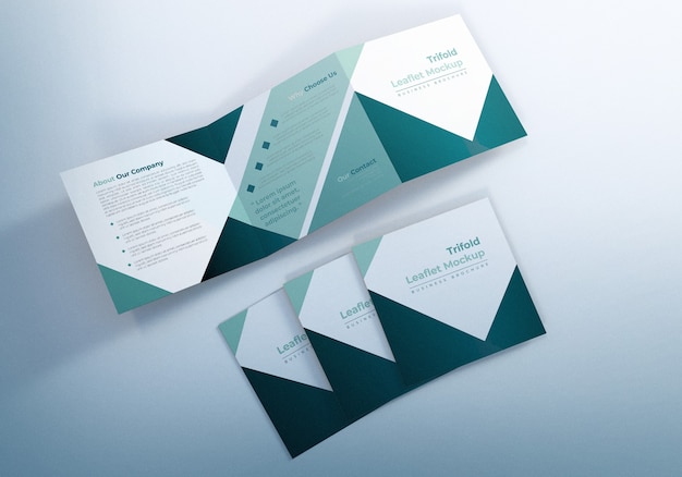 Download Premium PSD | Trifold square brochure mockups