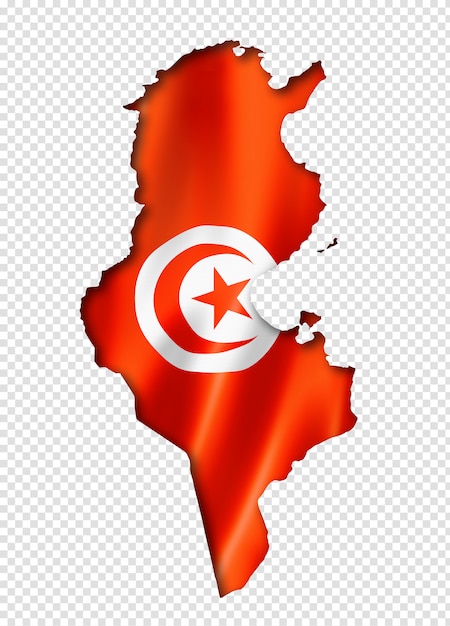 Premium Psd Tunisian Flag Map