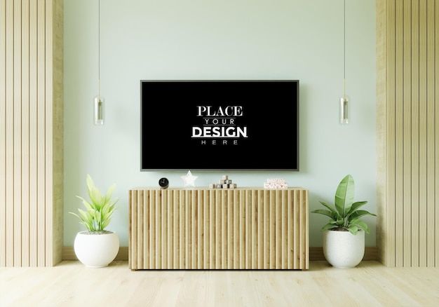 Download Free PSD | Tv in living room mockup