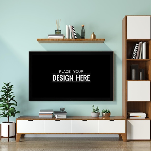 Living room tv mockup psd free Idea