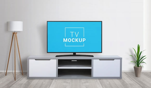 living room tv mockup