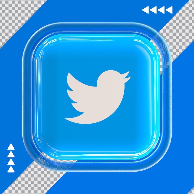 Premium PSD | Twitter 3d icon new stlye