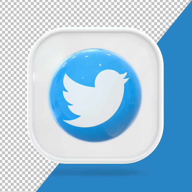 Premium PSD | Twitter 3d icon social media