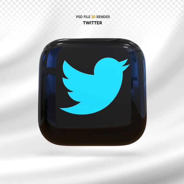 Premium PSD | Twitter icon 3d render