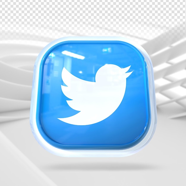 Premium PSD | Twitter icon 3d social media