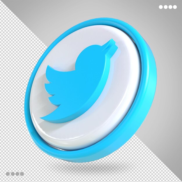 Premium PSD | Twitter icon 3d social media