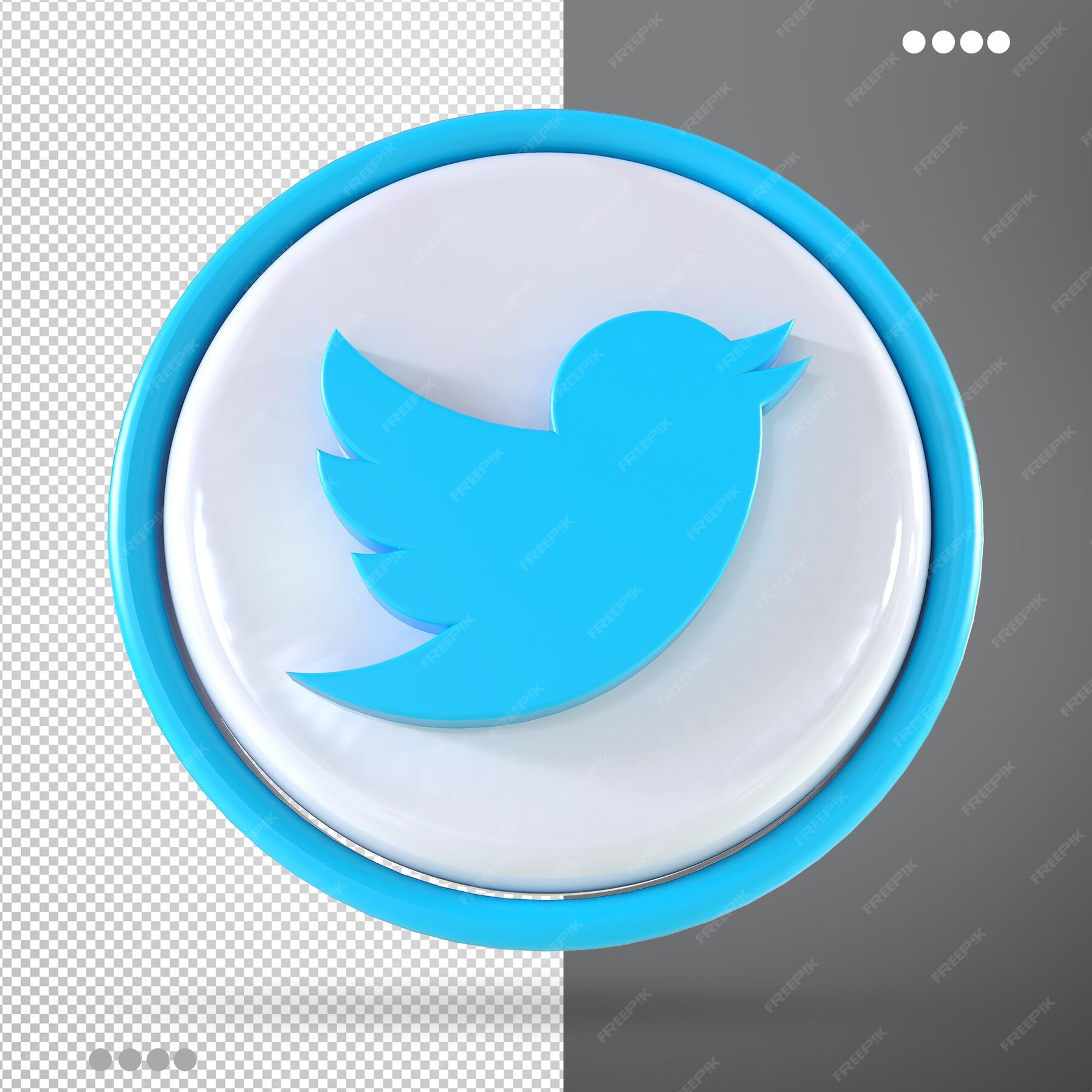 Premium PSD | Twitter icon 3d social media