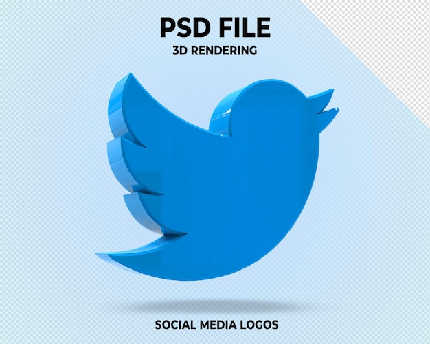 Premium PSD | Twitter icon 3d social media