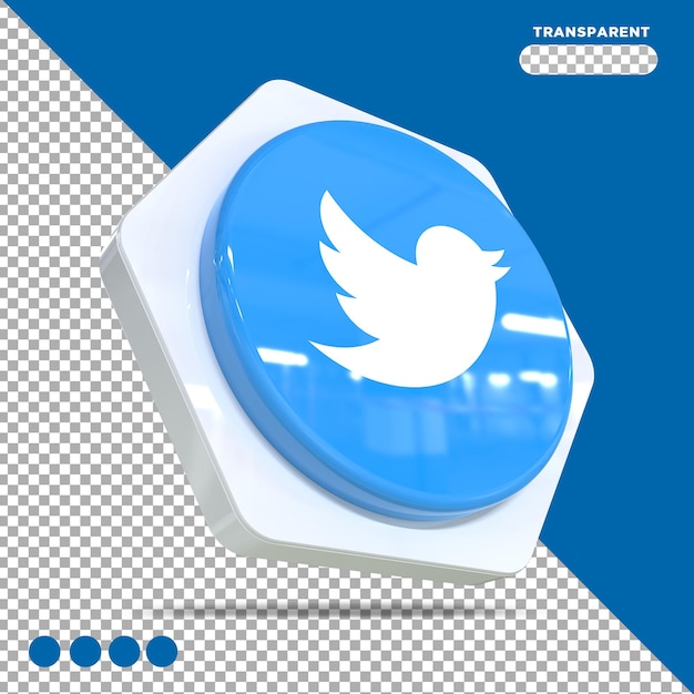 Premium PSD | Twitter icon social media 3d concept