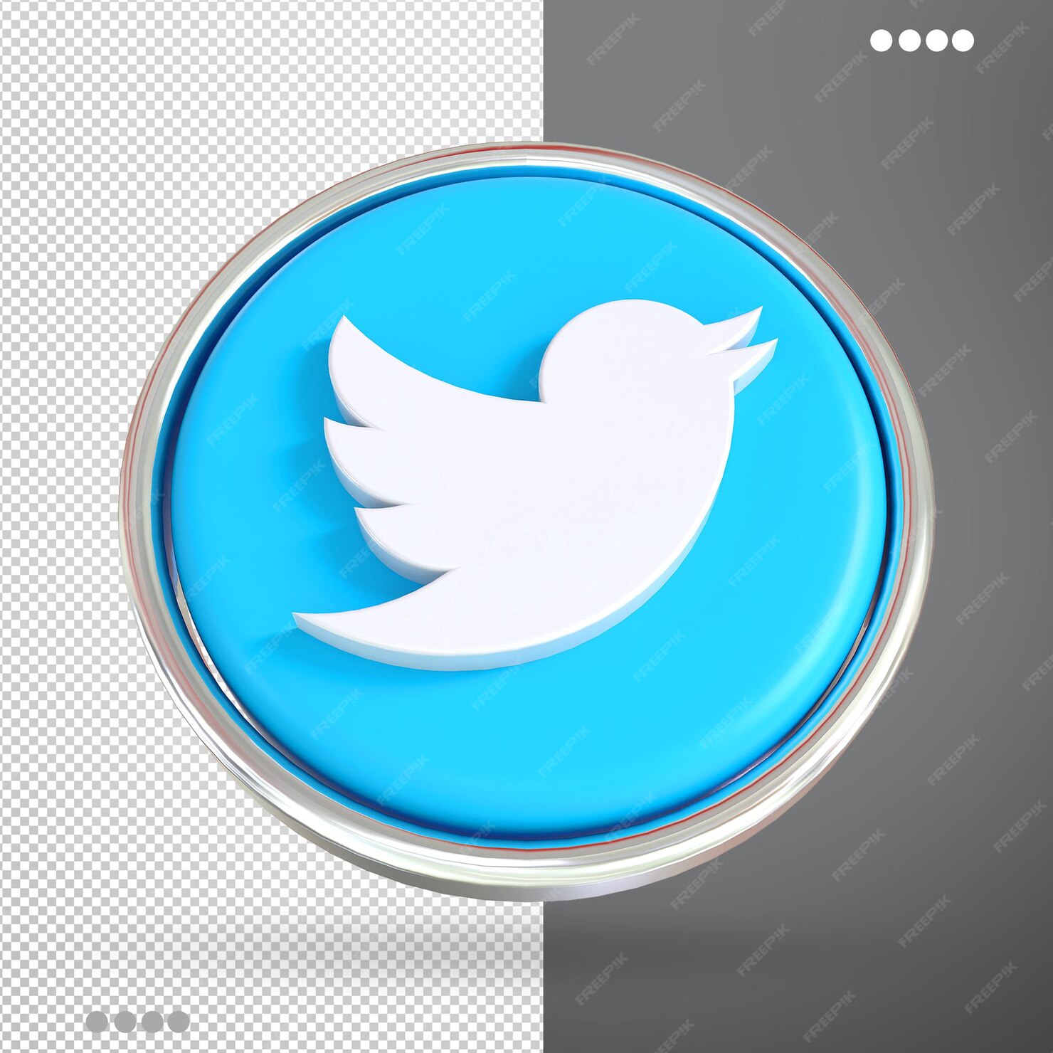 Premium PSD | Twitter logo social media 3d styles