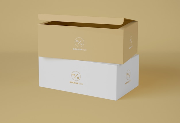 Premium PSD | Two box packaging mockup