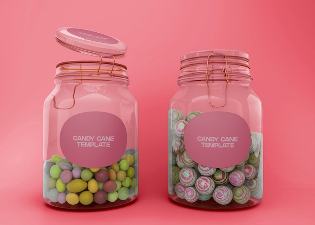 Free Psd Two Candy Jars Mockup