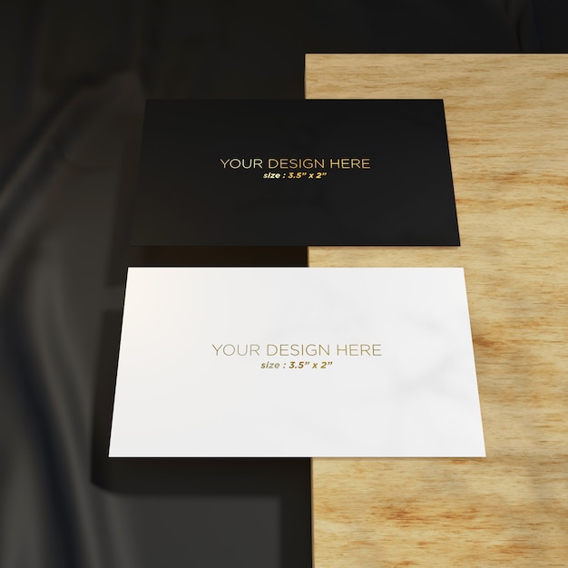 Download Two elegant business card mockup template on the front ...