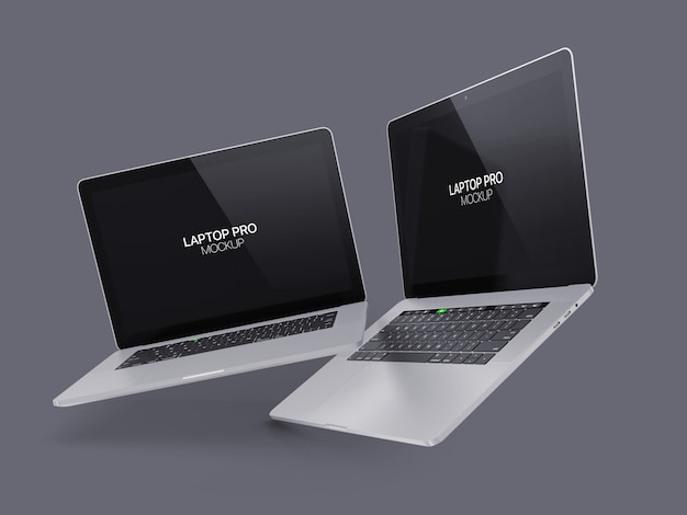 Two Floating Laptop Mockup Laptop | Premium PSD File