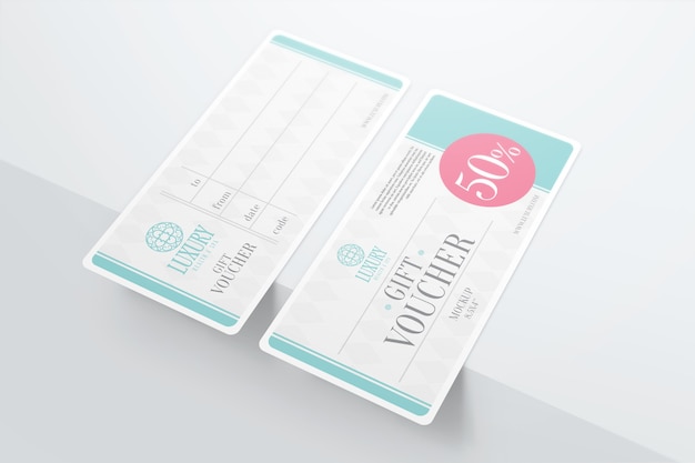 Two gift voucher mockups PSD file | Premium Download