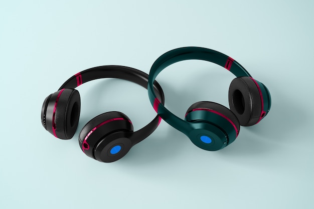 Download Premium PSD | Two headphones mockup