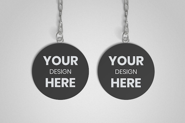 Download Premium PSD | Two keychain mockup top angle view