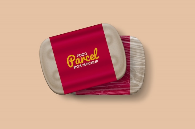 Download Two kraft paper food parcel box mockup | Premium PSD File
