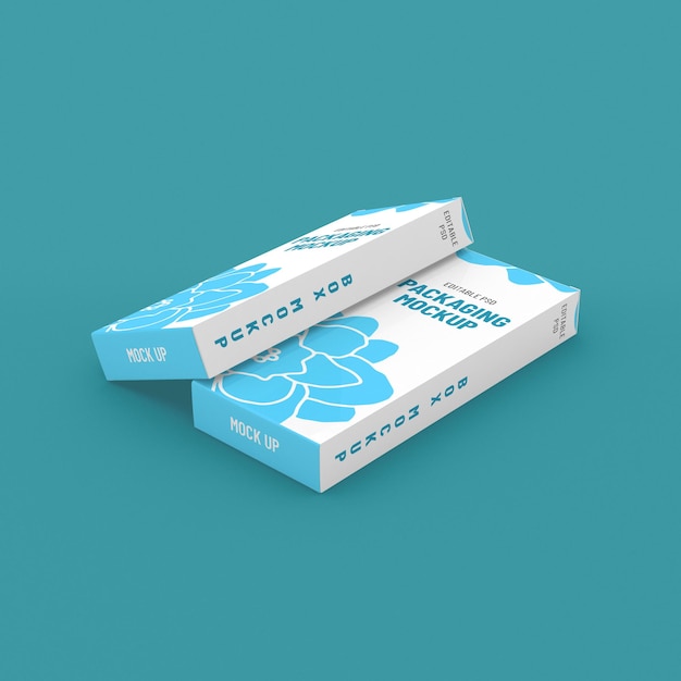 Premium PSD | Two long narrow boxes, packaging template for product ...