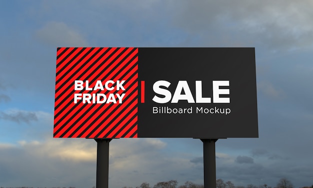 Download Premium PSD | Two poll billboard sign mockup with black friday sale banner