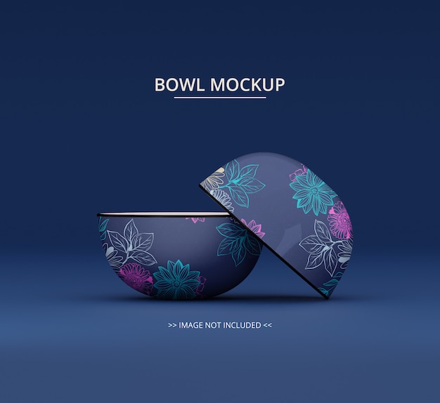 Download Two round white bowl mockup | Premium PSD File