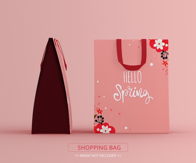 Download Two shopping bag mockup front view and side view | Premium ...