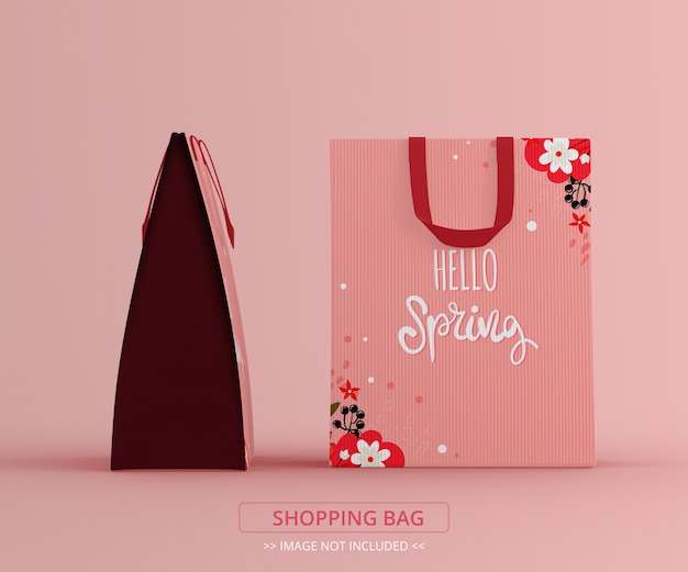 Download Two shopping bag mockup front view and side view | Premium PSD File