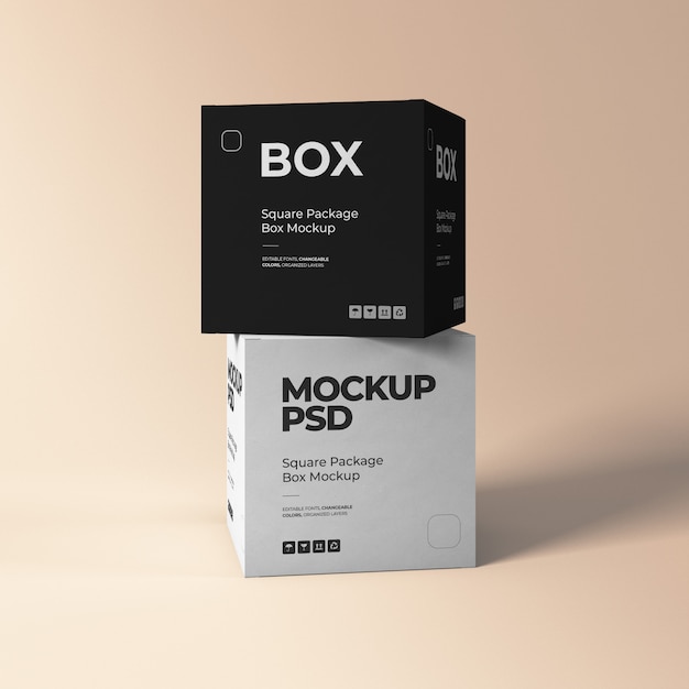 Download Two square box mockups | Premium PSD File