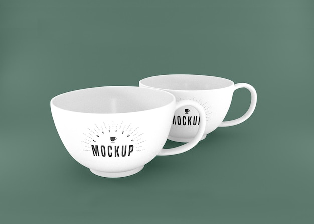 Download Free PSD | Two white coffee cup psd mockup