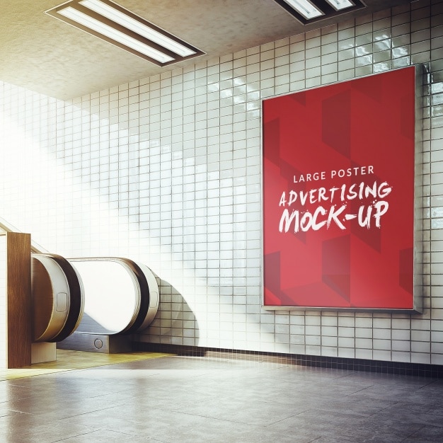 Underground poster mock up design PSD file | Free Download