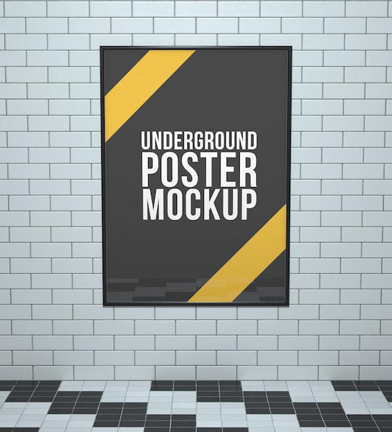 Download Free Psd Underground Poster Mockup Yellowimages Mockups