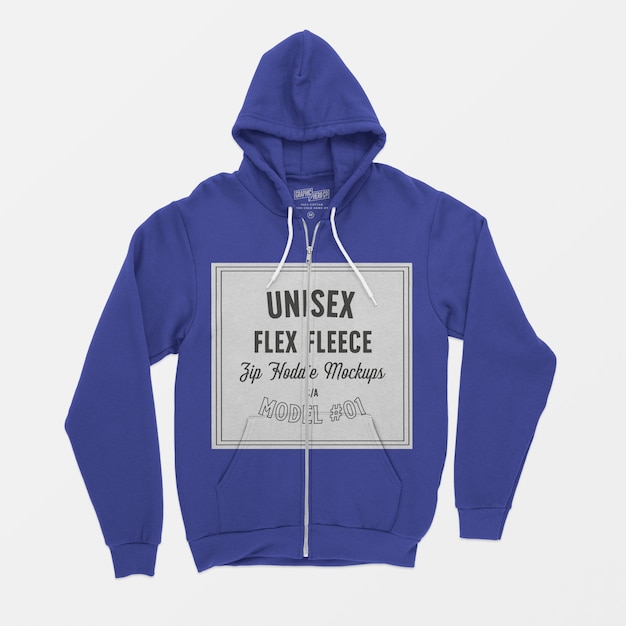 Download Free PSD | Unisex flex fleece zip hoodie mockup