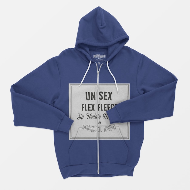 Download Unisex flex fleece zip hoodie mockup | Free PSD File