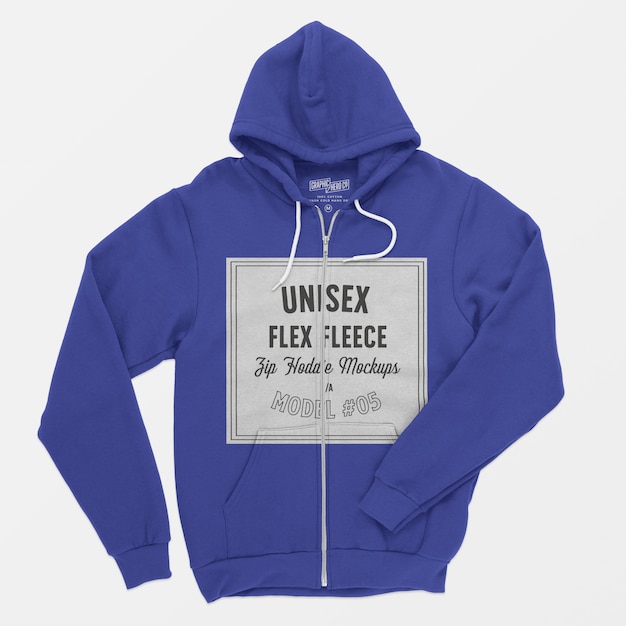 Download Free PSD | Unisex flex fleece zip hoodie mockup