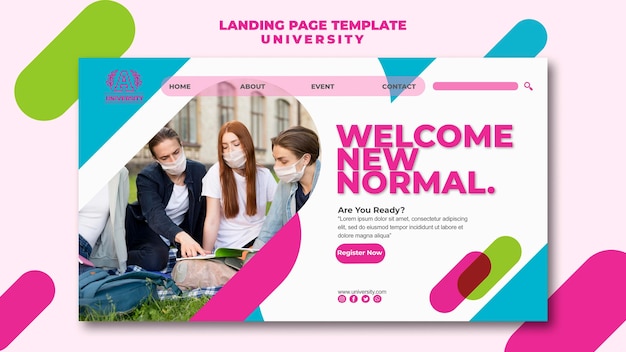 university landing page template free download