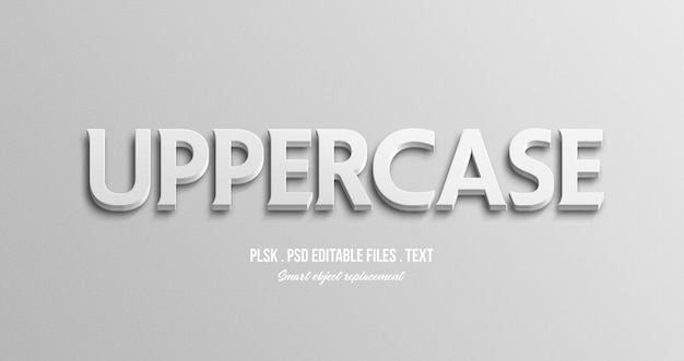 Download Uppercase 3d text style effect mockup PSD file | Premium Download