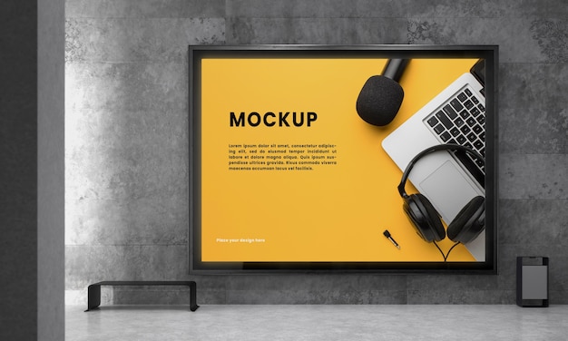 Urban backlit display system mock-up Free Psd