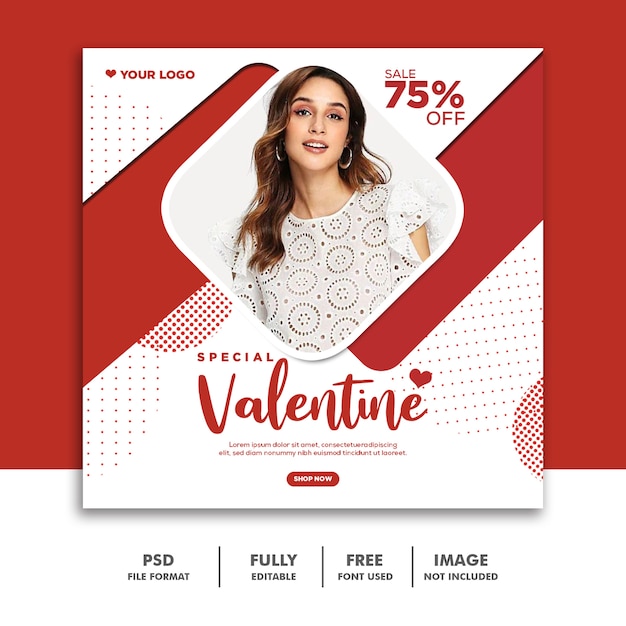 Valentine banner social media post instagram Premium Psd