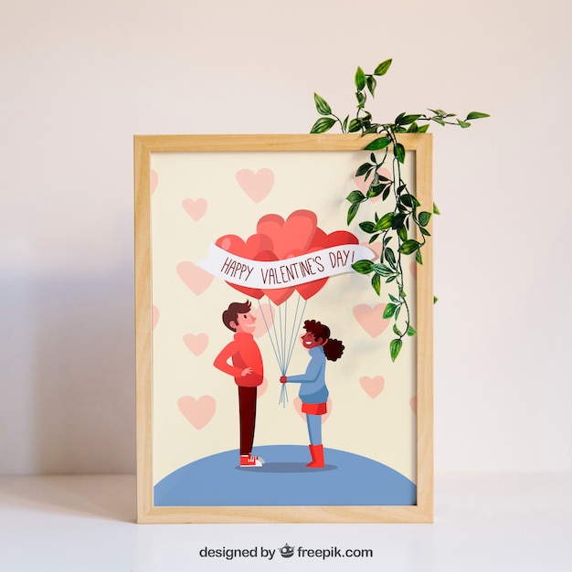 Download Free Psd Valentine Elements And Frame Mockup Yellowimages Mockups