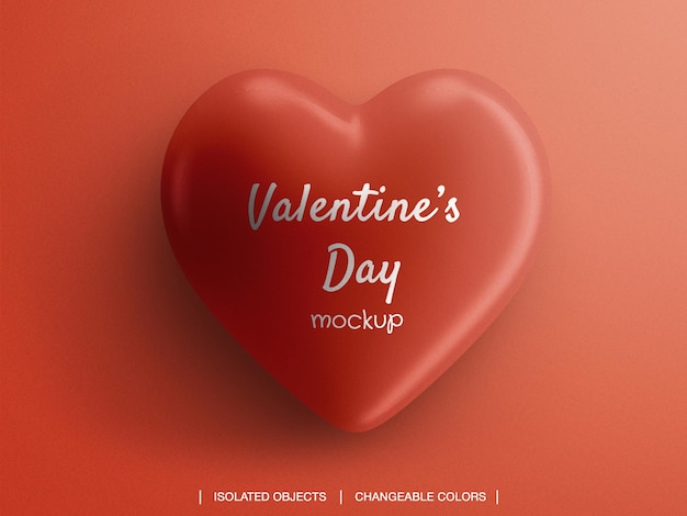 Premium PSD | Valentine's day heart mockup isolated