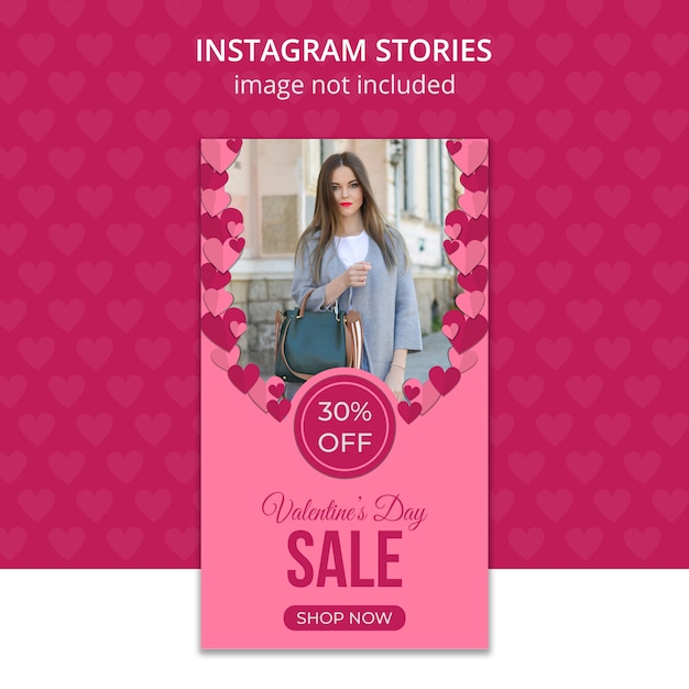 Valentine's day instagram stories Premium Psd