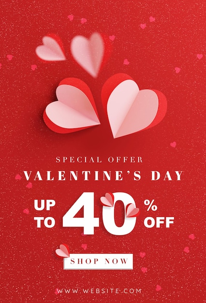 Premium PSD | Valentine's day sale promotion card design