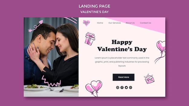 Premium PSD | Valentine's day web template