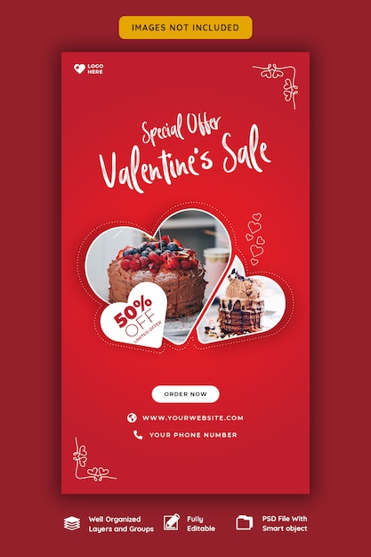 Valentine's sale instagram story Premium Psd